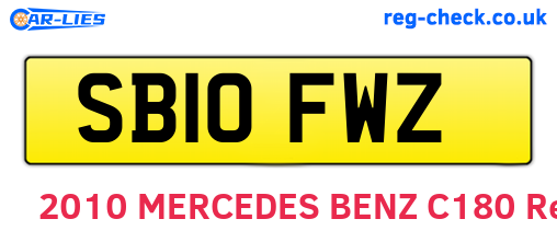 SB10FWZ are the vehicle registration plates.