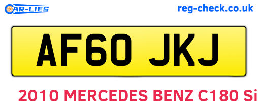 AF60JKJ are the vehicle registration plates.