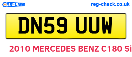 DN59UUW are the vehicle registration plates.