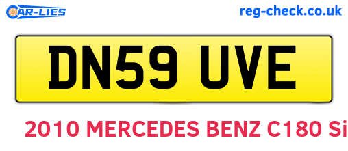 DN59UVE are the vehicle registration plates.
