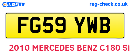 FG59YWB are the vehicle registration plates.