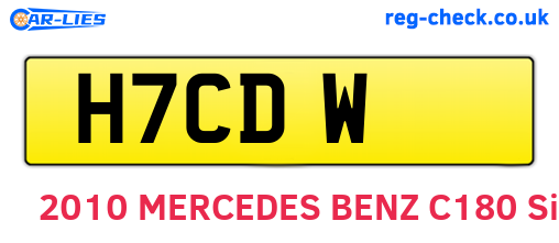 H7CDW are the vehicle registration plates.