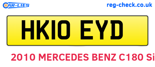 HK10EYD are the vehicle registration plates.