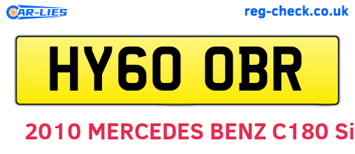 HY60OBR are the vehicle registration plates.