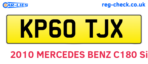 KP60TJX are the vehicle registration plates.