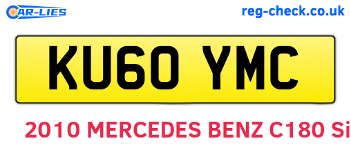 KU60YMC are the vehicle registration plates.