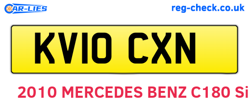 KV10CXN are the vehicle registration plates.