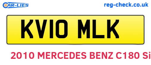 KV10MLK are the vehicle registration plates.