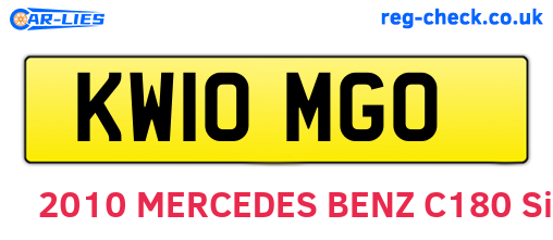 KW10MGO are the vehicle registration plates.