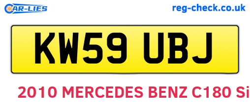 KW59UBJ are the vehicle registration plates.