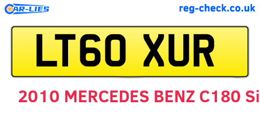 LT60XUR are the vehicle registration plates.