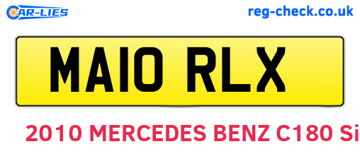 MA10RLX are the vehicle registration plates.