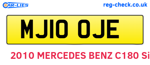 MJ10OJE are the vehicle registration plates.