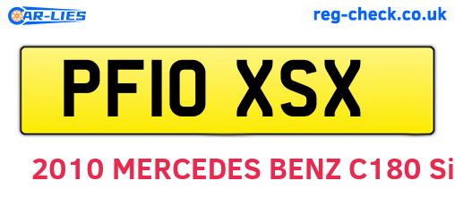 PF10XSX are the vehicle registration plates.