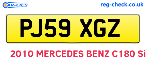 PJ59XGZ are the vehicle registration plates.