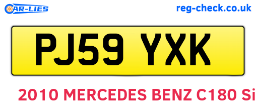 PJ59YXK are the vehicle registration plates.
