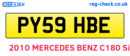 PY59HBE are the vehicle registration plates.