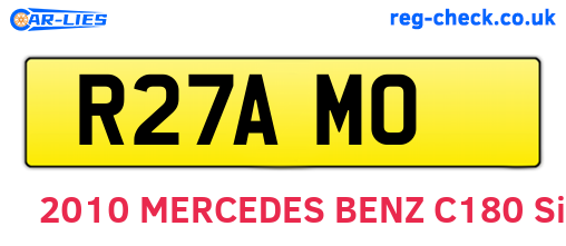 R27AMO are the vehicle registration plates.