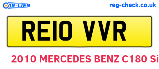 RE10VVR are the vehicle registration plates.