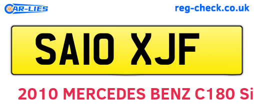 SA10XJF are the vehicle registration plates.