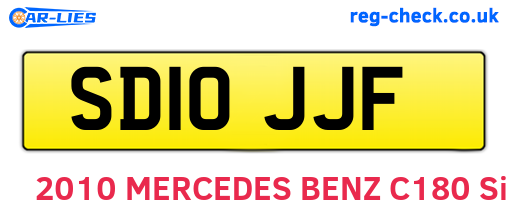 SD10JJF are the vehicle registration plates.