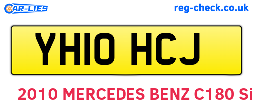 YH10HCJ are the vehicle registration plates.