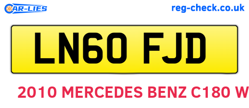 LN60FJD are the vehicle registration plates.
