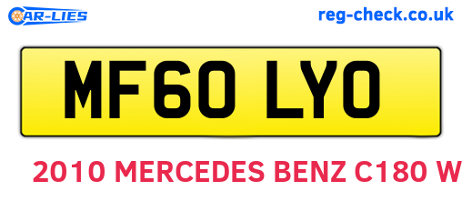 MF60LYO are the vehicle registration plates.