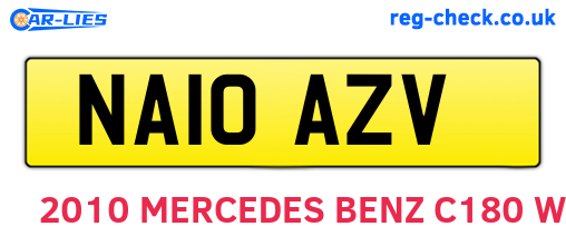 NA10AZV are the vehicle registration plates.