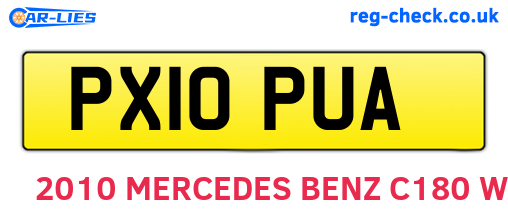 PX10PUA are the vehicle registration plates.