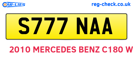 S777NAA are the vehicle registration plates.