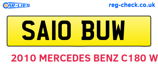 SA10BUW are the vehicle registration plates.