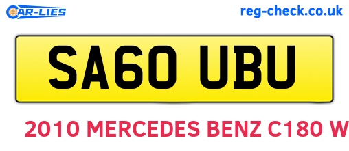 SA60UBU are the vehicle registration plates.