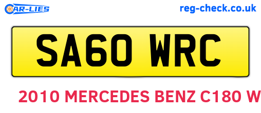 SA60WRC are the vehicle registration plates.