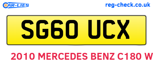 SG60UCX are the vehicle registration plates.