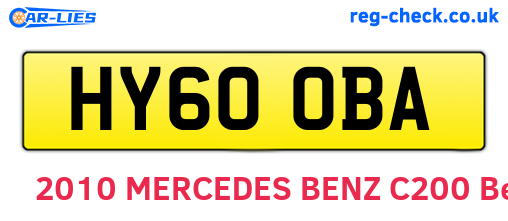 HY60OBA are the vehicle registration plates.