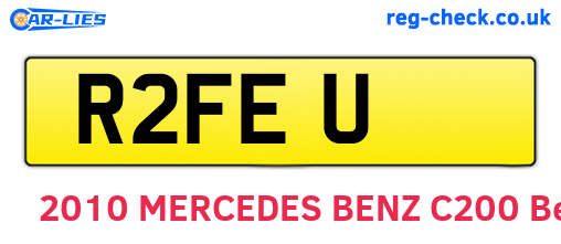 R2FEU are the vehicle registration plates.