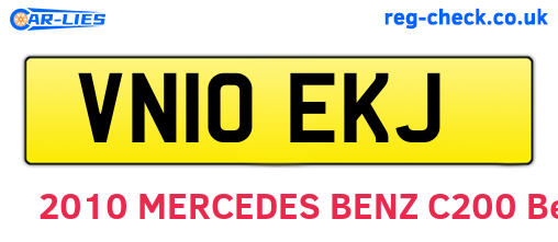 VN10EKJ are the vehicle registration plates.