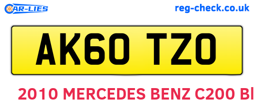 AK60TZO are the vehicle registration plates.