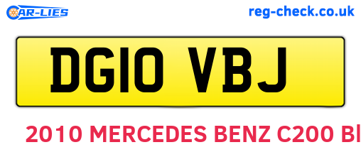 DG10VBJ are the vehicle registration plates.