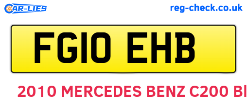 FG10EHB are the vehicle registration plates.