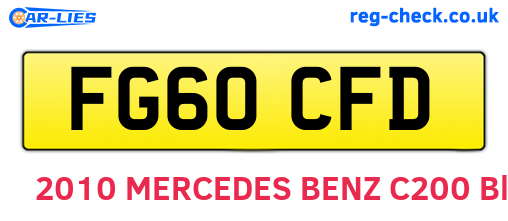 FG60CFD are the vehicle registration plates.