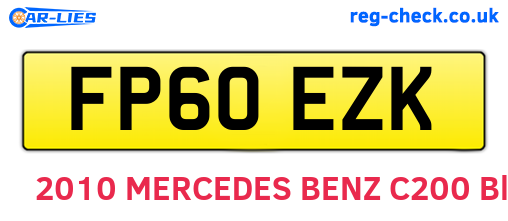 FP60EZK are the vehicle registration plates.
