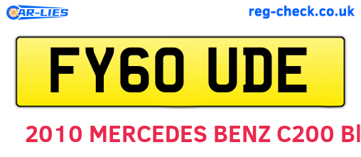 FY60UDE are the vehicle registration plates.