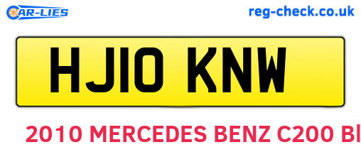 HJ10KNW are the vehicle registration plates.
