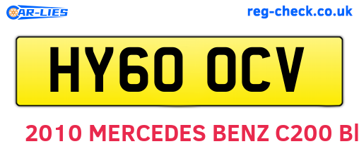 HY60OCV are the vehicle registration plates.