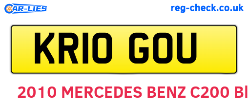 KR10GOU are the vehicle registration plates.