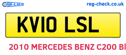 KV10LSL are the vehicle registration plates.