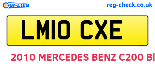 LM10CXE are the vehicle registration plates.