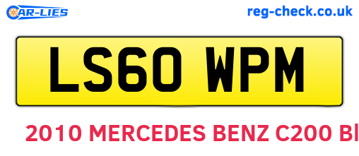 LS60WPM are the vehicle registration plates.